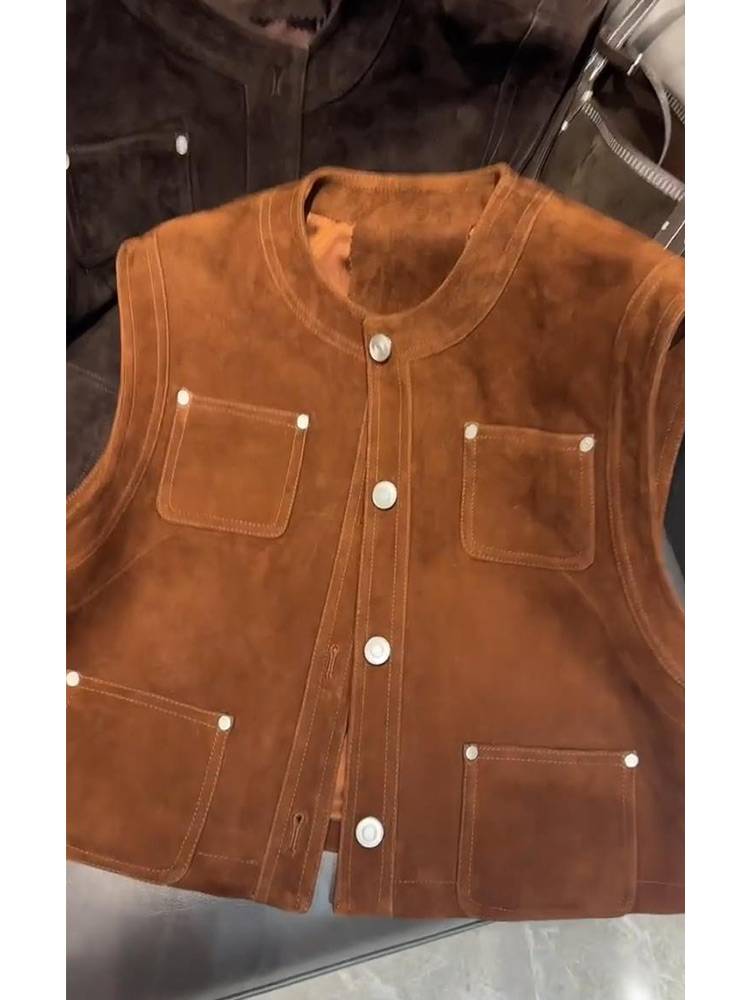 Dark brown vest